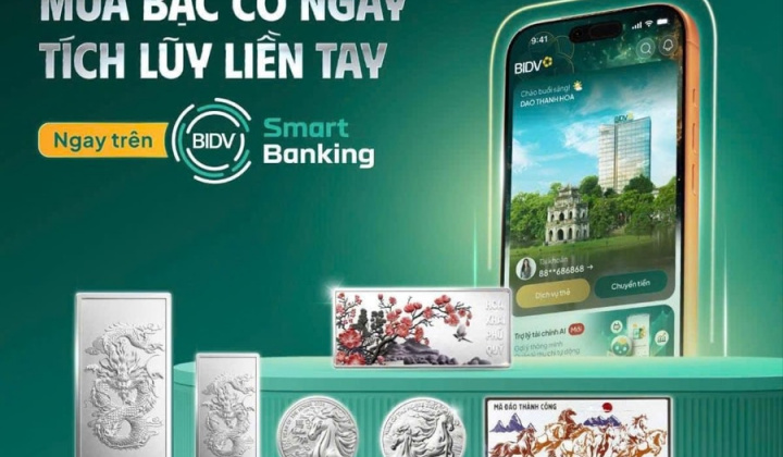 BIDV triển khai tính năng mua bạc giao ngay trên SmartBanking