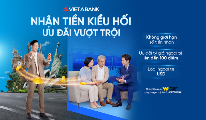 VietABank triển khai dịch vụ nhận tiền kiều hối qua Western Union