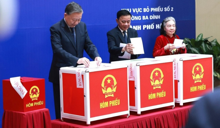 Tổng Bí thư Tô Lâm và lãnh đạo Đảng, Nhà nước cùng gần 79 triệu cử tri tham gia bầu cử