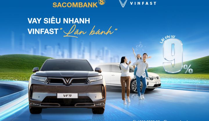 Sacombank tiếp tục triển khai gói vay ưu đãi mua xe điện VinFast