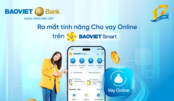 BAOVIET Bank cho vay online cầm cố tiền gửi trên BAOVIET Smart