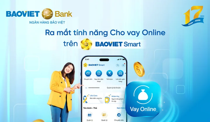 BAOVIET Bank cho vay online cầm cố tiền gửi trên BAOVIET Smart