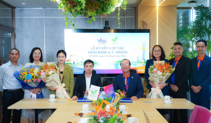 V-Green và Ngân hàng số Vikki phát triển hạ tầng trạm sạc, tủ đổi pin xe điện