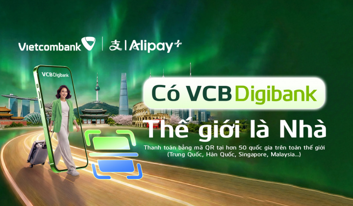Vietcombank cho phép thanh toán QR toàn cầu qua VCB Digibank