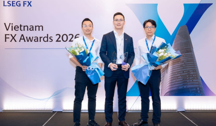 Vietcombank nhận hai giải thưởng về giao dịch ngoại hối tại LSEG Vietnam FX Awards 2026