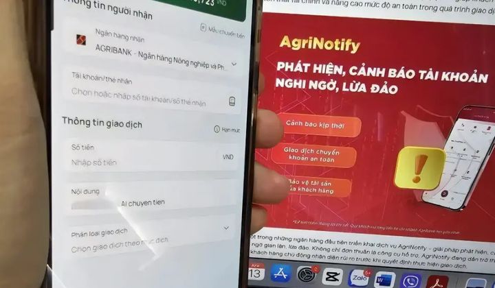 Agribank triển khai dịch vụ AgriNotify - cảnh báo gian lận giao dịch theo thời gian thực
