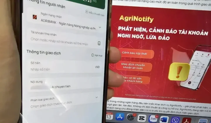 Agribank triển khai dịch vụ AgriNotify - cảnh báo gian lận giao dịch theo thời gian thực