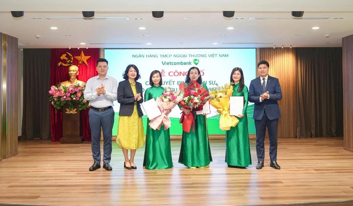 Vietcombank điều động, bổ nhiệm nhân sự lãnh đạo tại Trụ sở chính