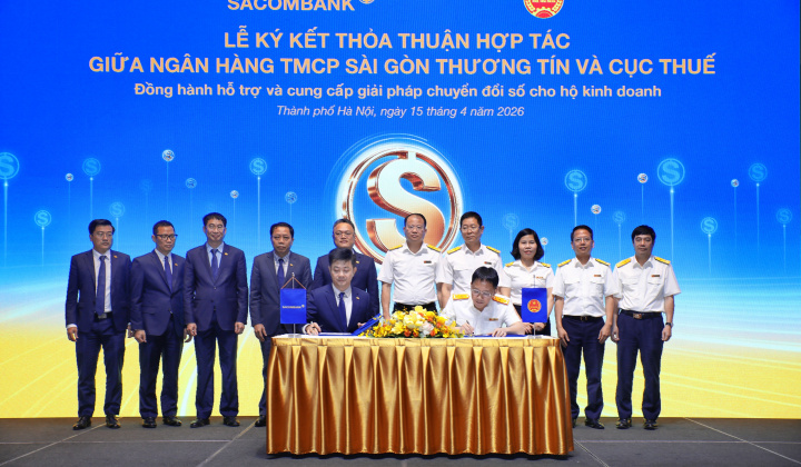 SACOMBANK hợp tác với Cục Thuế triển khai giải pháp hỗ trợ hàng triệu hộ kinh doanh trên toàn quốc