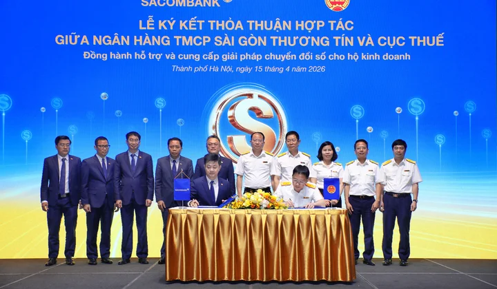 SACOMBANK hợp tác với Cục Thuế triển khai giải pháp hỗ trợ hàng triệu hộ kinh doanh trên toàn quốc