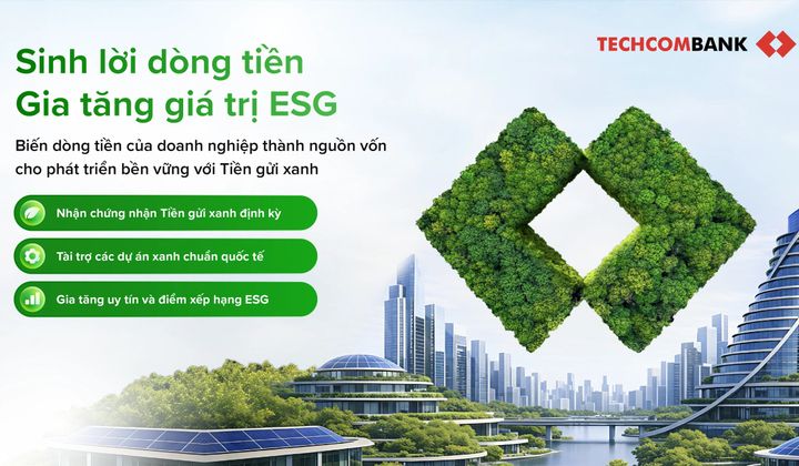 Techcombank ra mắt Tiền gửi Xanh: Giải pháp tài chính bền vững cho doanh nghiệp