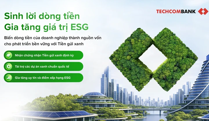 Techcombank ra mắt Tiền gửi Xanh: Giải pháp tài chính bền vững cho doanh nghiệp
