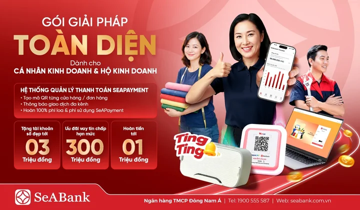 SeABank tung 'combo' giải pháp toàn diện giúp hộ kinh doanh số hóa dòng tiền