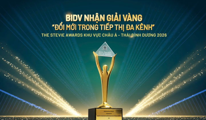 BIDV đạt giải Vàng The Stevie Awards về truyền thông giáo dục tài chính