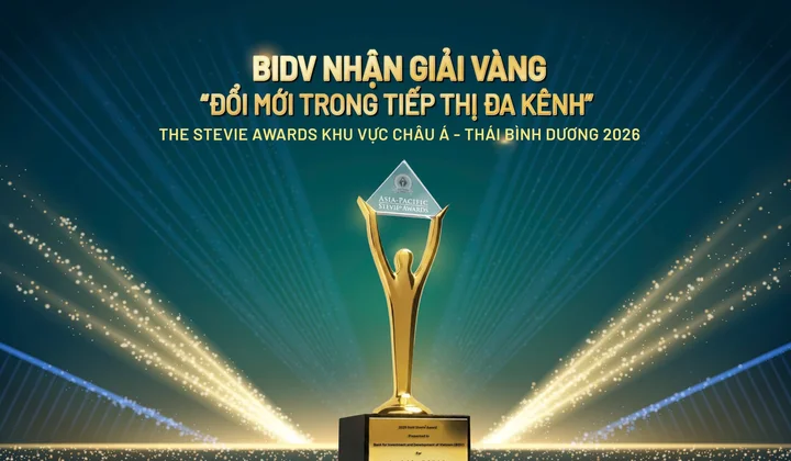 BIDV đạt giải Vàng The Stevie Awards về truyền thông giáo dục tài chính