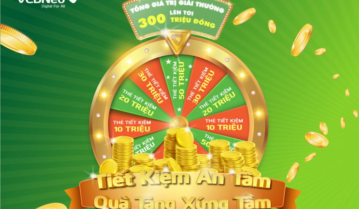 VCBNeo triển khai ưu đãi tiết kiệm với giải thưởng 300 triệu đồng