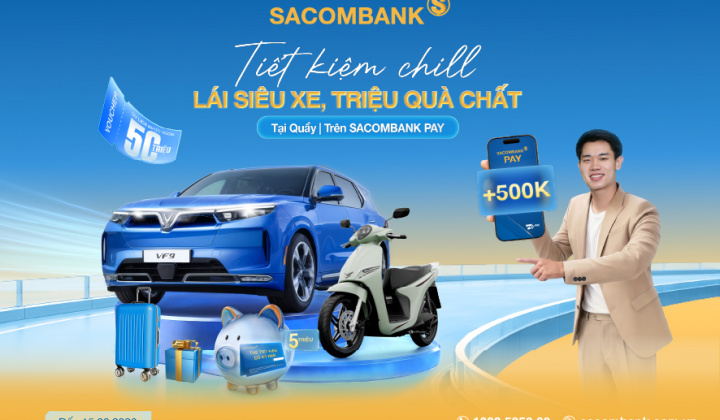 Gửi tiết kiệm tại SACOMBANK, với cơ hội trúng VinFast VF9 Eco
