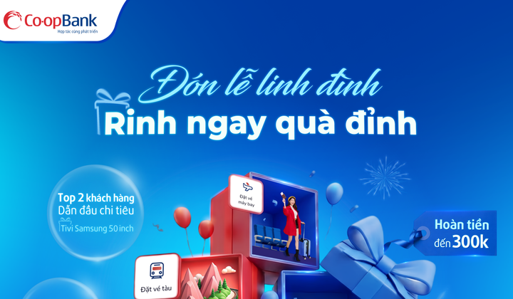Co-opBank tung ưu đãi lớn dịp 30/4 – 1/5: Giao dịch càng nhiều, quà càng “đỉnh”