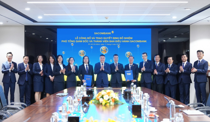 SACOMBANK bổ nhiệm thêm 2 Phó Tổng Giám đốc, kiện toàn Ban điều hành