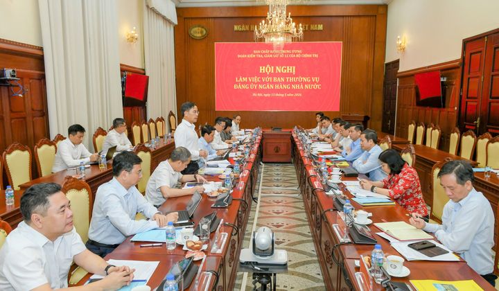 Đoàn Kiểm tra, giám sát số 12 của Bộ Chính trị làm việc với Ban Thường vụ Đảng ủy Ngân hàng Nhà nước