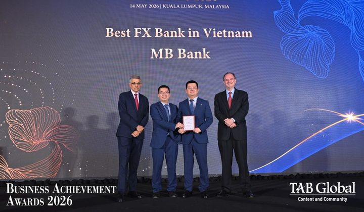 MB lần thứ ba liên tiếp được vinh danh “Ngân hàng giao dịch ngoại hối tốt nhất Việt Nam 2026”