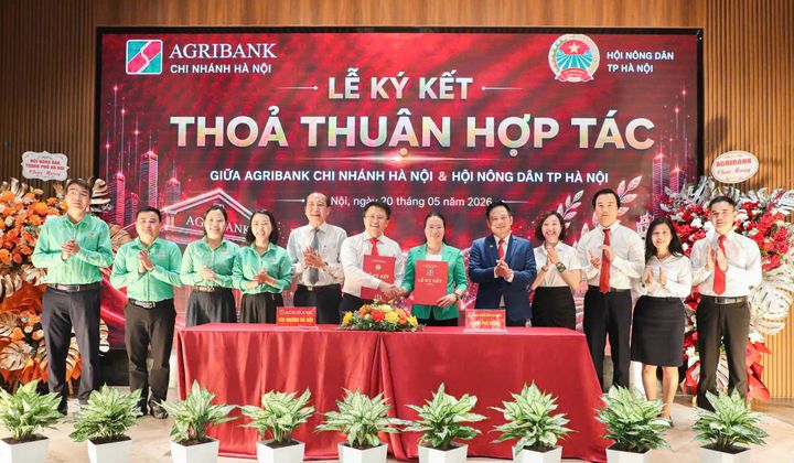Agribank Hà Nội ký kết hợp tác với Hội Nông dân thành phố Hà Nội