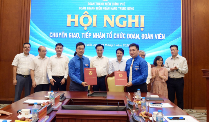 Đoàn Thanh niên Ngân hàng Trung ương tiếp nhận 6 tổ chức Đoàn, đoàn viên từ Đoàn Thanh niên Chính phủ