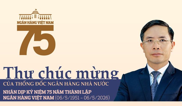 Thư chúc mừng của Thống đốc Ngân hàng Nhà nước Việt Nam nhân dịp kỷ niệm 75 năm thành lập Ngân hàng Việt Nam (06/5/1951 - 06/5/2026)
