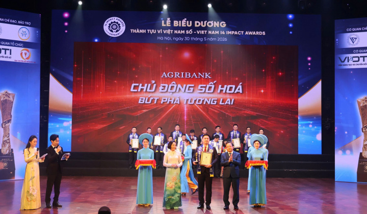 Agribank được vinh danh thành tựu tác động vì Việt Nam số 2026