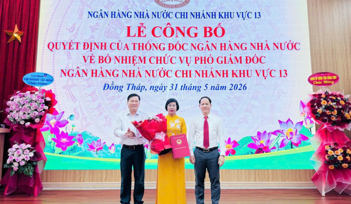 Bổ nhiệm bà Bùi Thị Thuý Hằng giữ chức Phó Giám đốc NHNN Khu vực 13