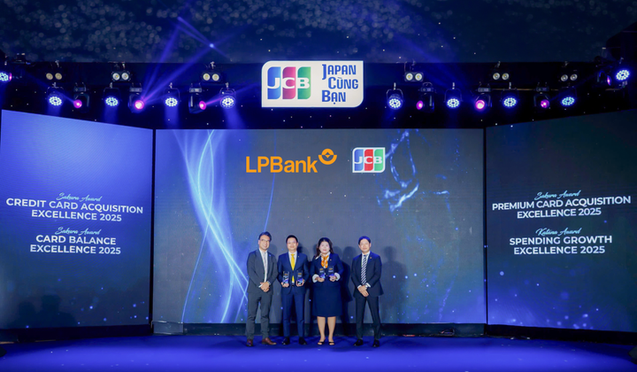 LPBank thắng lớn với 4 giải thưởng từ Tổ chức Thẻ Quốc tế JCB