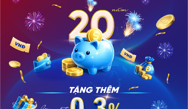 VRB ưu đãi lãi suất cho khách hàng tổ chức gửi tiền dịp kỷ niệm 20 năm thành lập