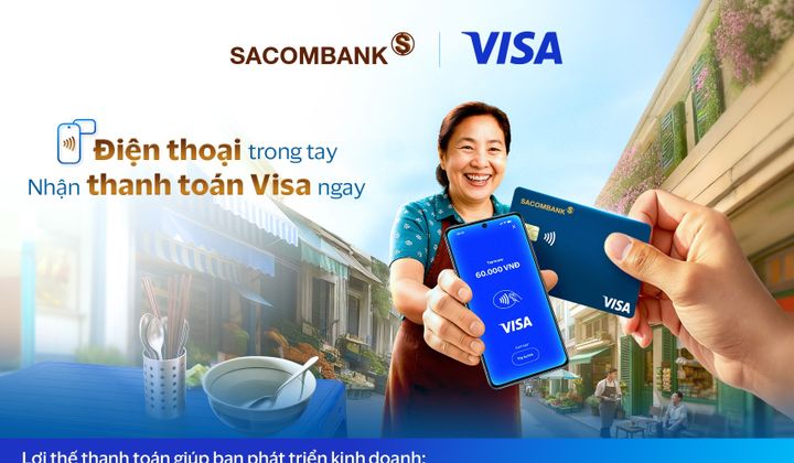 Sacombank triển khai tính năng chấp nhận thanh toán thẻ Visa trên ứng dụng Sacombank Pay