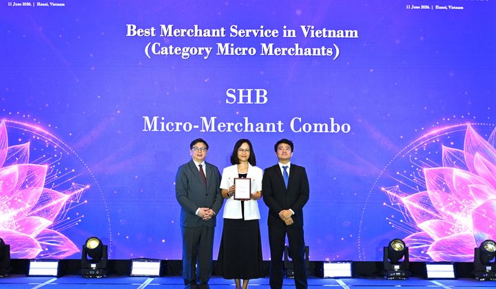 SHB nhận giải "Best Merchant Service" từ The Asian Banker cho giải pháp tài chính dành cho hộ kinh doanh