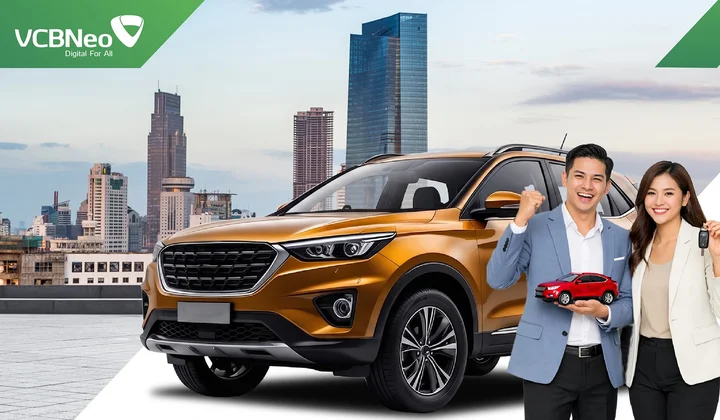 VCBNeo triển khai cho vay mua ô tô tiêu dùng, lãi suất từ 9,3%/năm