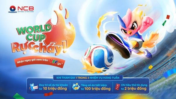 NCB tặng gói xem FIFA World Cup 2026™ trên VTVgo cho khách hàng