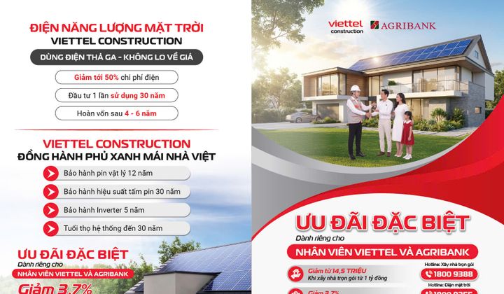 Agribank và Viettel Construction hợp tác triển khai giải pháp xây dựng và năng lượng xanh cho cán bộ nhân viên