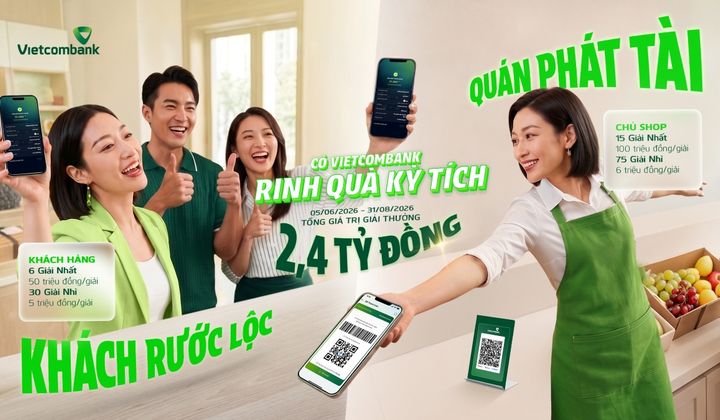 Vietcombank triển khai gói ưu đãi 2,4 tỷ đồng, thúc đẩy số hóa hệ sinh thái hộ kinh doanh