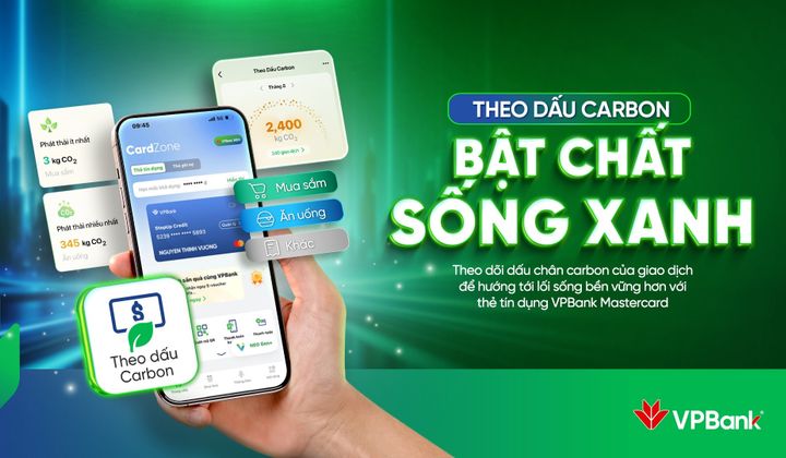 VPBank ra mắt tính năng "Theo dấu Carbon" trên ứng dụng VPBank NEO