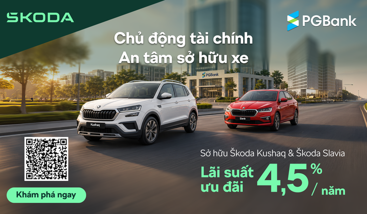 PGBank ưu đãi lãi suất từ 4,5%/năm cho khách hàng vay mua xe Škoda