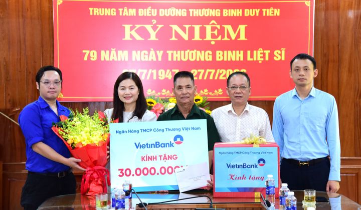 VietinBank trao kinh phí hỗ trợ tại 6 trung tâm điều dưỡng người có công nhân ngày 27/7