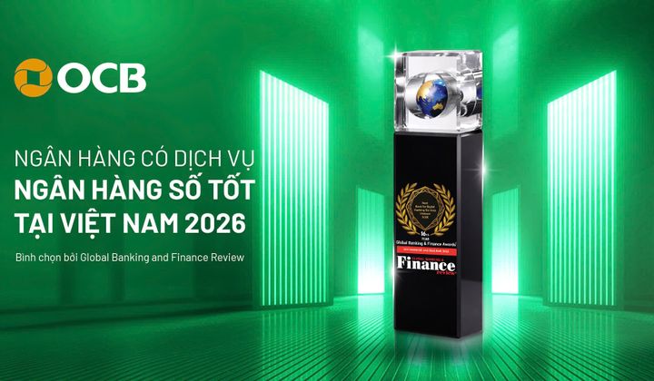 OCB nhận giải thưởng quốc tế về dịch vụ ngân hàng số năm 2026