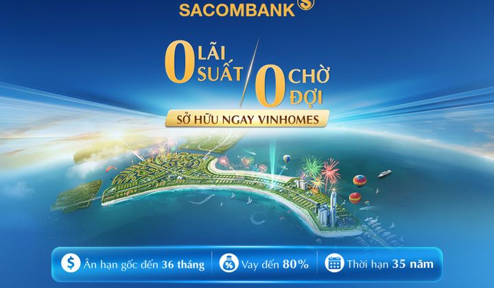 Sacombank dành 5.000 tỷ đồng tín dụng ưu đãi cho vay mua bất động sản Vinhomes