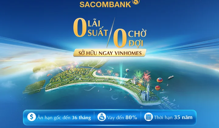 Sacombank dành 5.000 tỷ đồng tín dụng ưu đãi cho vay mua bất động sản Vinhomes
