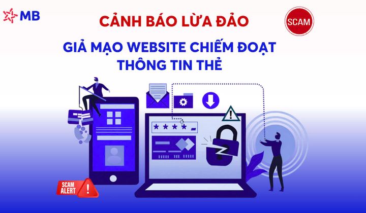 MB cảnh báo thủ đoạn giả mạo website để đánh cắp thông tin thẻ ngân hàng
