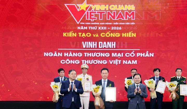 VietinBank được vinh danh trong Chương trình Vinh quang Việt Nam năm 2026