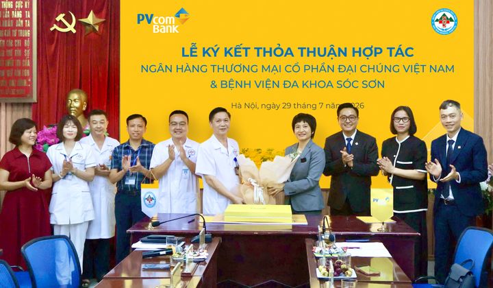 PVcomBank hợp tác Bệnh viện Đa khoa Sóc Sơn đẩy mạnh thanh toán số