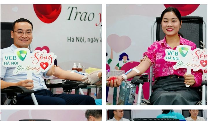 Vietcombank Hà Nội tổ thức hiến máu tình nguyện “Trao giọt hồng - Trao yêu thương” năm 2026