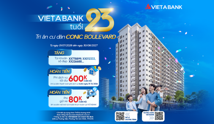 VietABank tri ân cư dân Conic Boulevard với nhiều ưu đãi tài chính