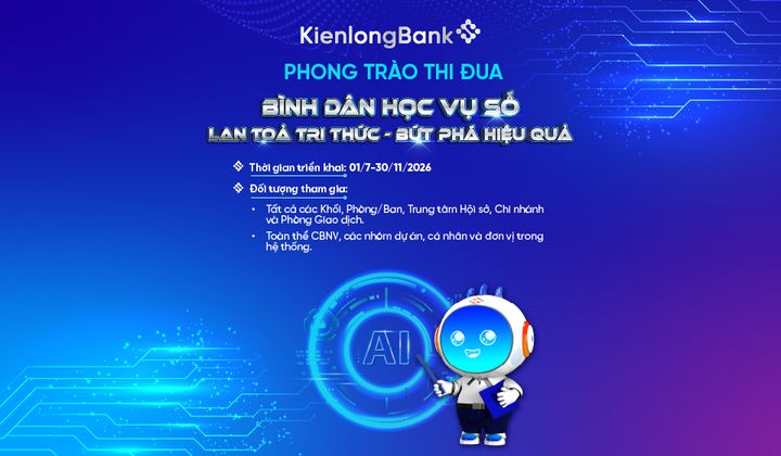 KienlongBank phát động phong trào “Bình dân học vụ số”